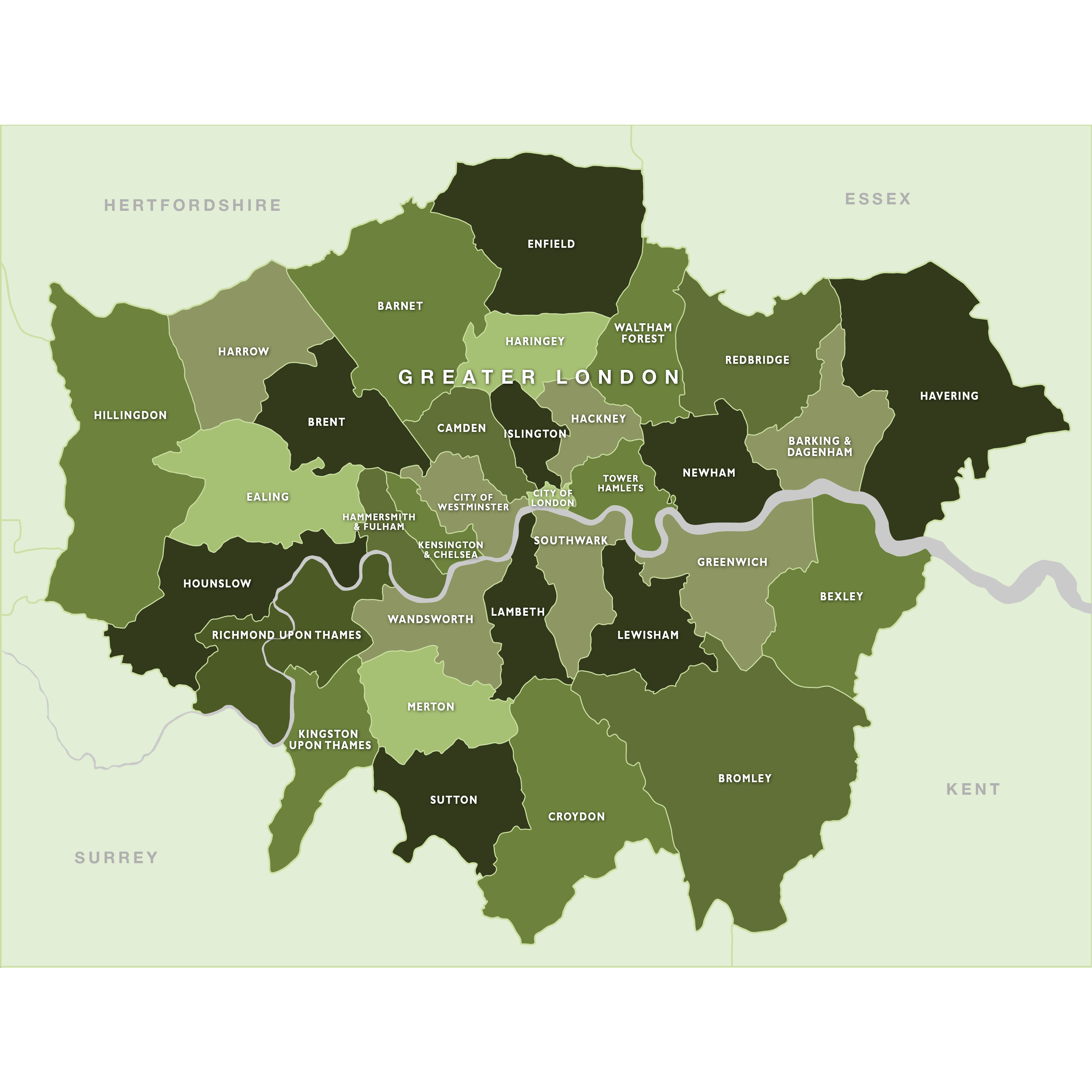 Greater London Service Areas Map
